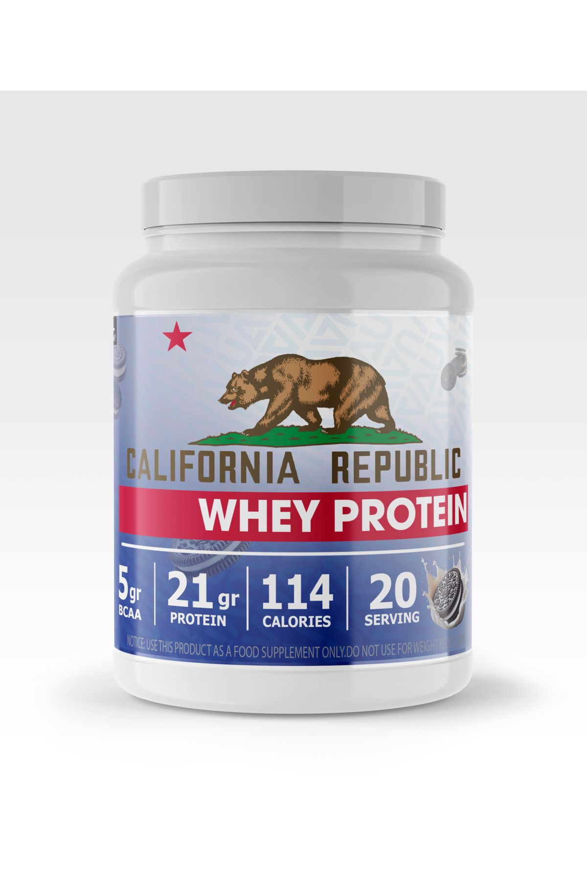 CALIFORNIA REPUBLIC Whey Protein - 600Gr - Aromalı - 20 Servis - Beyaz