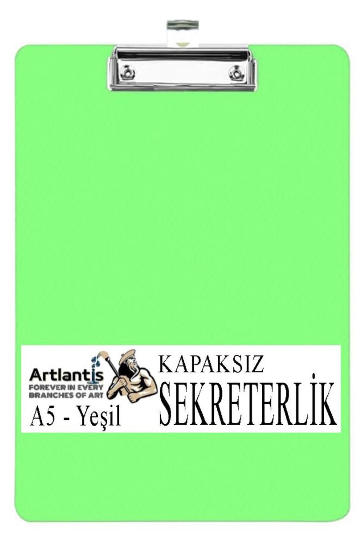 Artlantis Sekreterlik Kapaksız A5 Küçük Boy 1 Adet Renkli Kapaksız Sekreterlik Klipsli Metal Mekanizmalı 80 Ya