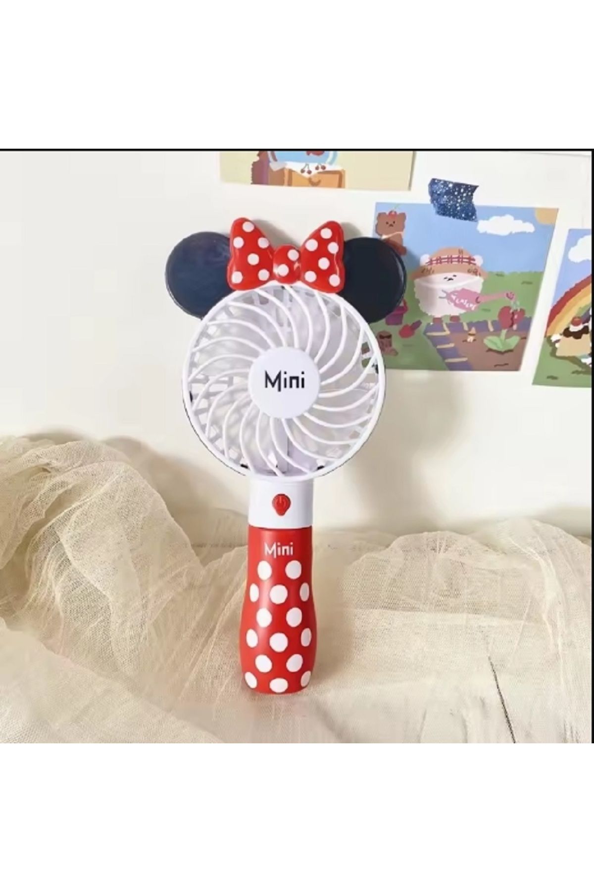 hediyeconcepti Disney Mickey Mouse Taşınabilir USB Şarj Edilebilir Karikatür El Fanı