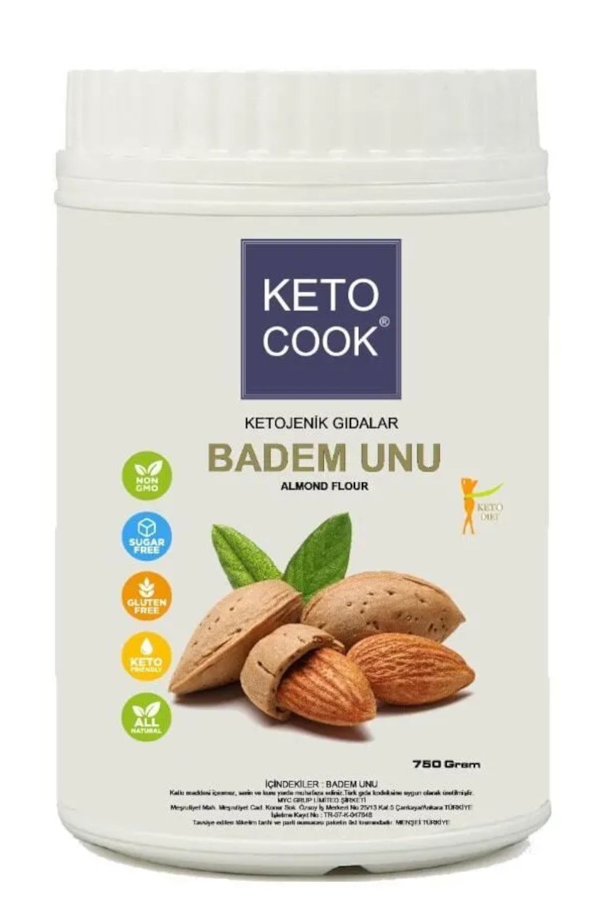 KetoCook Ketojenik Glutensiz Badem Unu ( Almond Flour ) 750 gram