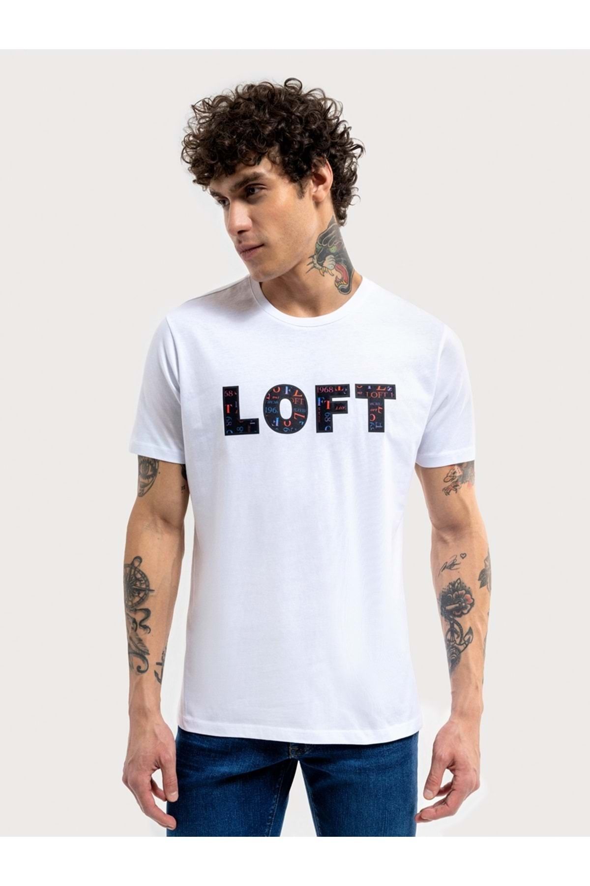 Loft-Lf 2035793   Men's Regular Fit T-Shirt - Sleeves, White, L - St07964-White-L 3