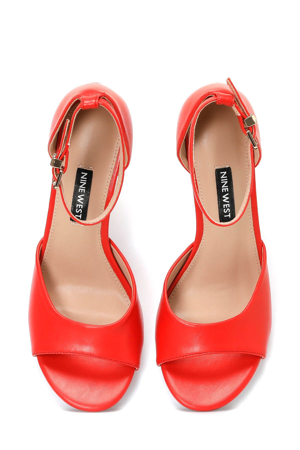 Nine West-Sandały damskie na obcasie Perra 3Fx Red 4