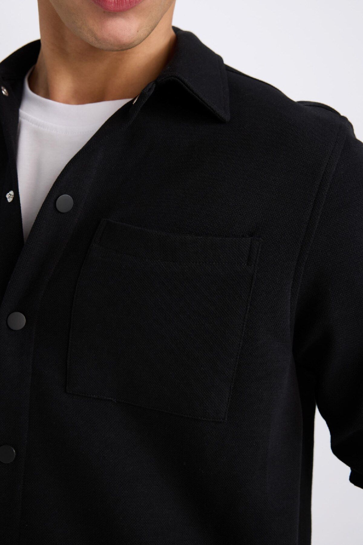 DeFacto-Normale Passform, einfarbiges Basic-Langarmshirt D8876AX25SP 5