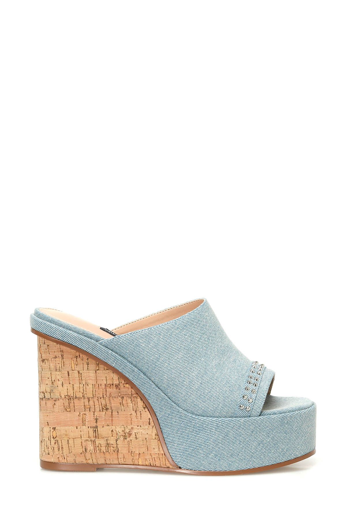 Nine West - Niebieskie Kapcie Damskie Kobieta - 38