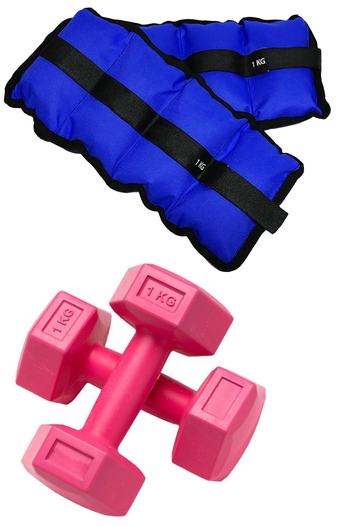 Jet El Ayak Ağırlığı & Dambıl Ağırlık Seti, 1 Kg x 2 Adet El Ayak Bilek Ağırlığı ve 1 Kg x 2 Adet Dambıl