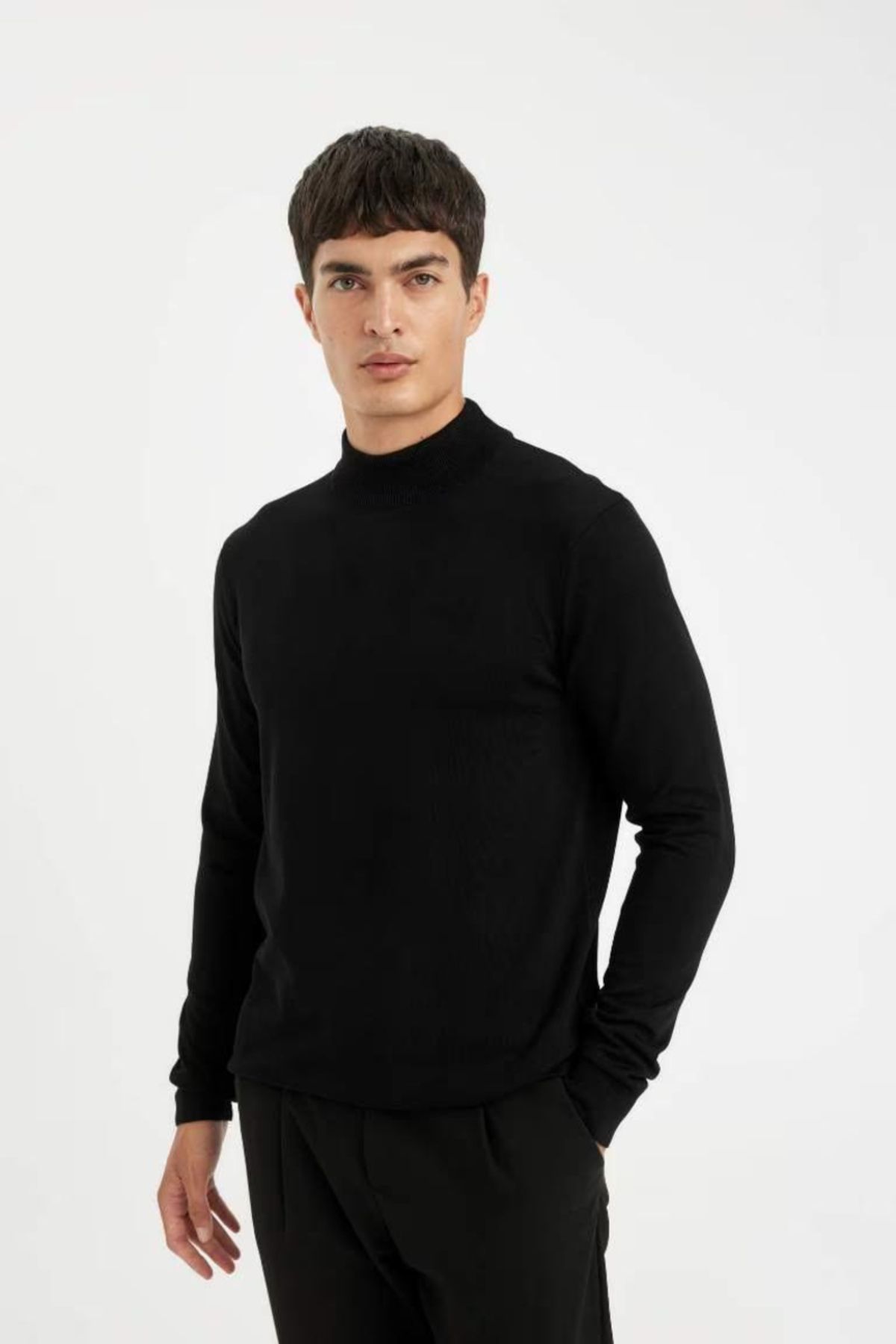 DeFacto-Halber Rollkragenpullover in Schwarz - Standard Fit A5282ax24au 3