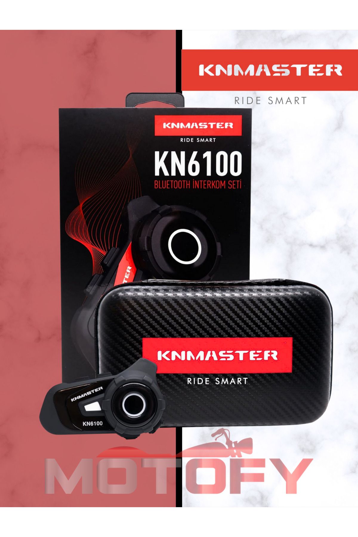 MOTOFY KNMASTER KN6100 SİYAH MOTOSİKLET KASK İNTERKOM BLUETOOTH INTERCOM KULAKLIK SETİ