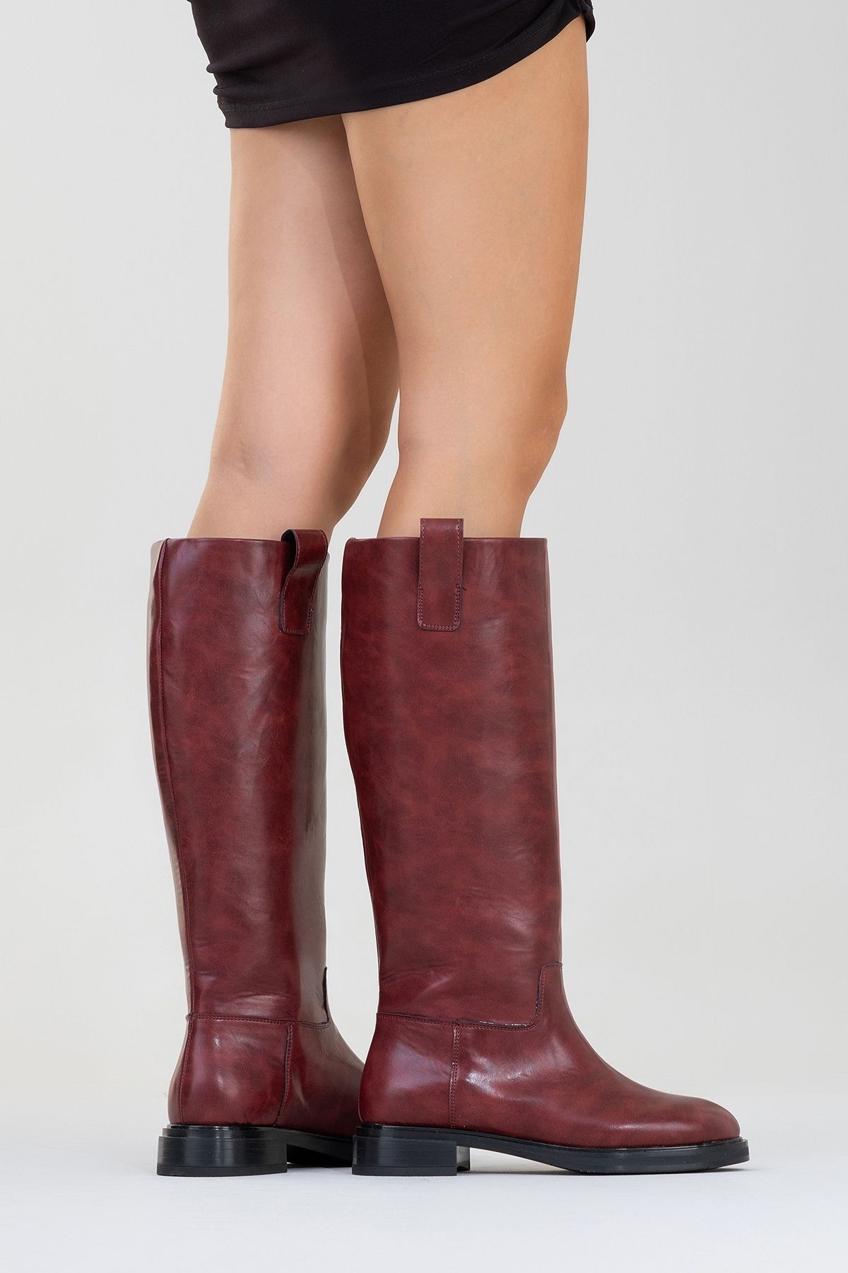 LuviShoes-ALASKA Claret Red Skin Damen-Reitstiefel 8