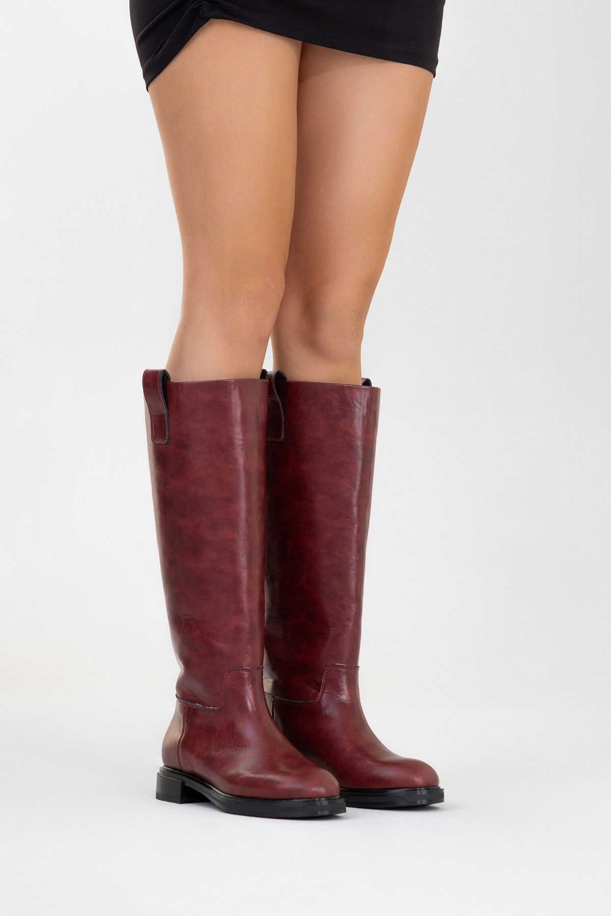 LuviShoes-ALASKA Claret Red Skin Damen-Reitstiefel 6