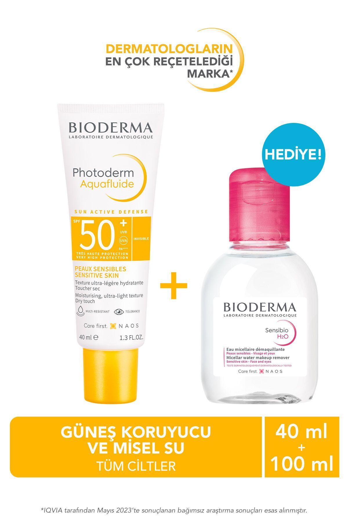 Bioderma Photoderm Aquafluid SPF50+ & Sensibio H2O 100 ML