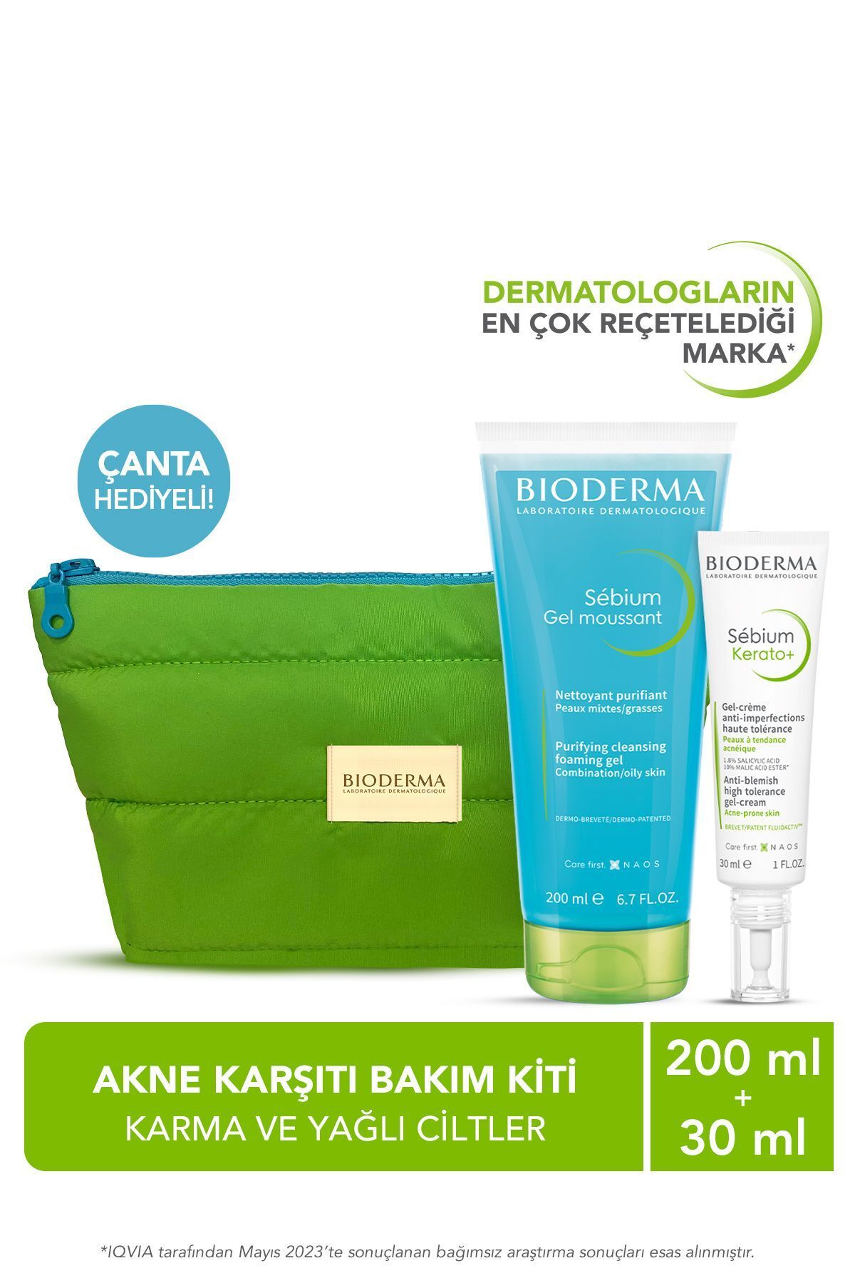 Bioderma Karma ve Yağlı Ciltler için Akne Karşıtı Bakım Kiti-1