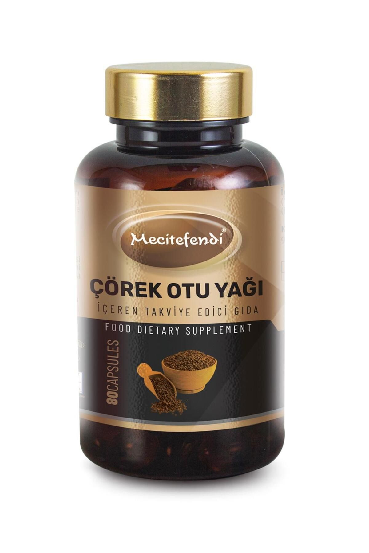 Mecitefendi MECİTEFENDİ ÇÖREK OTU YAĞI İÇEREN TAKVİYE EDİCİ GIDA (80 Kapsül* 1300mg)