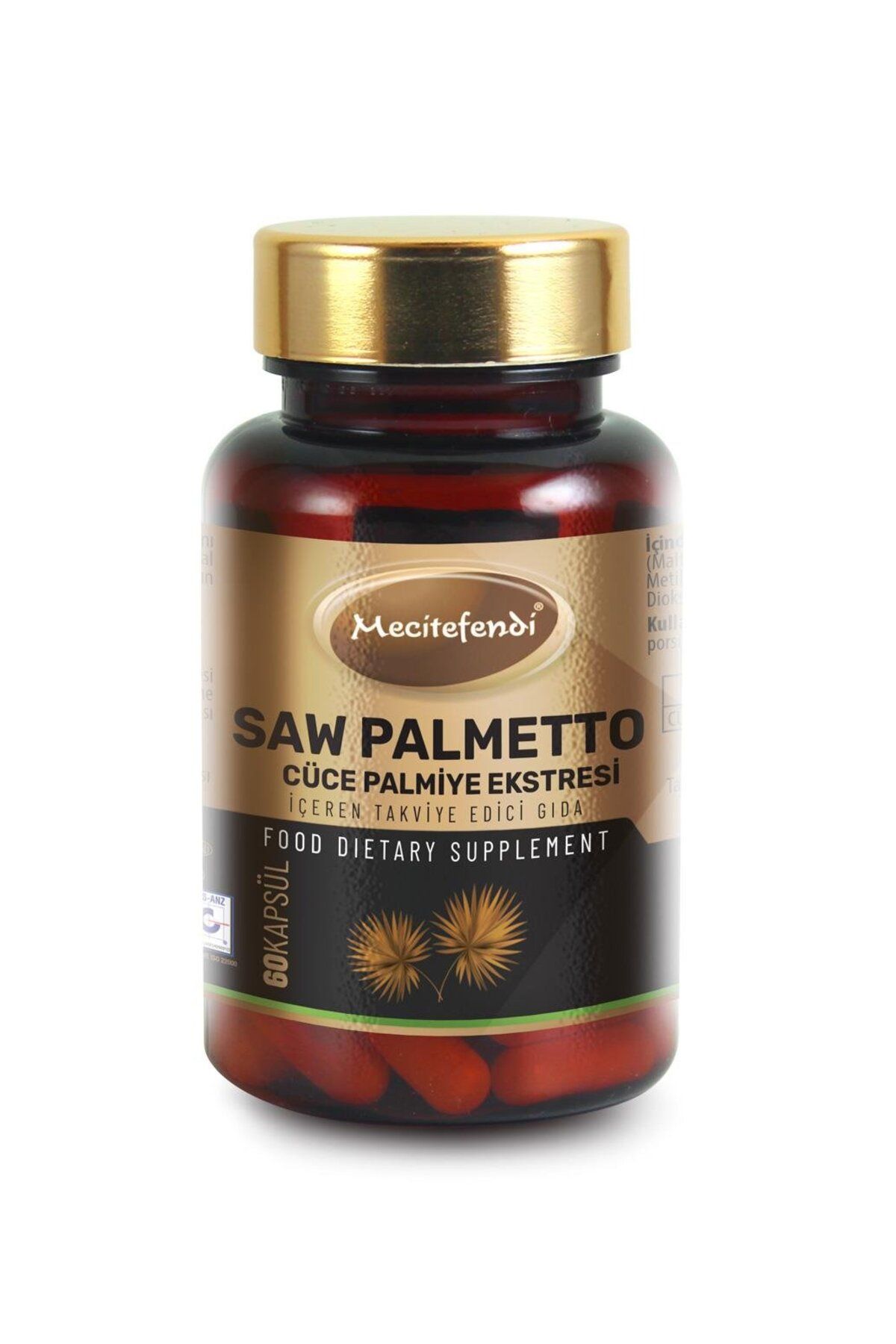 Mecitefendi MECİTEFENDİ SAW PALMETTO CÜCE PALMİYE EKSTRESİ İÇEREN TAKVİYE EDİCİ GIDA (60 kapsül*580MG)