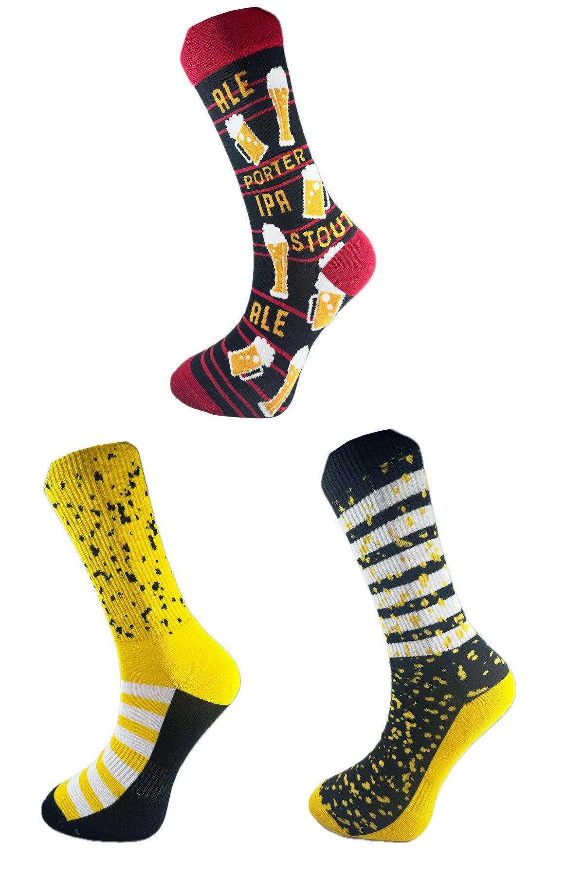 SİHİRLİ AYAKLAR 3 Perechi De Șosete Bărbați Cu Model De Băutură Șosete Colorate Cadou Șosete Din Bumbac Lavabile Masculin - 40–46