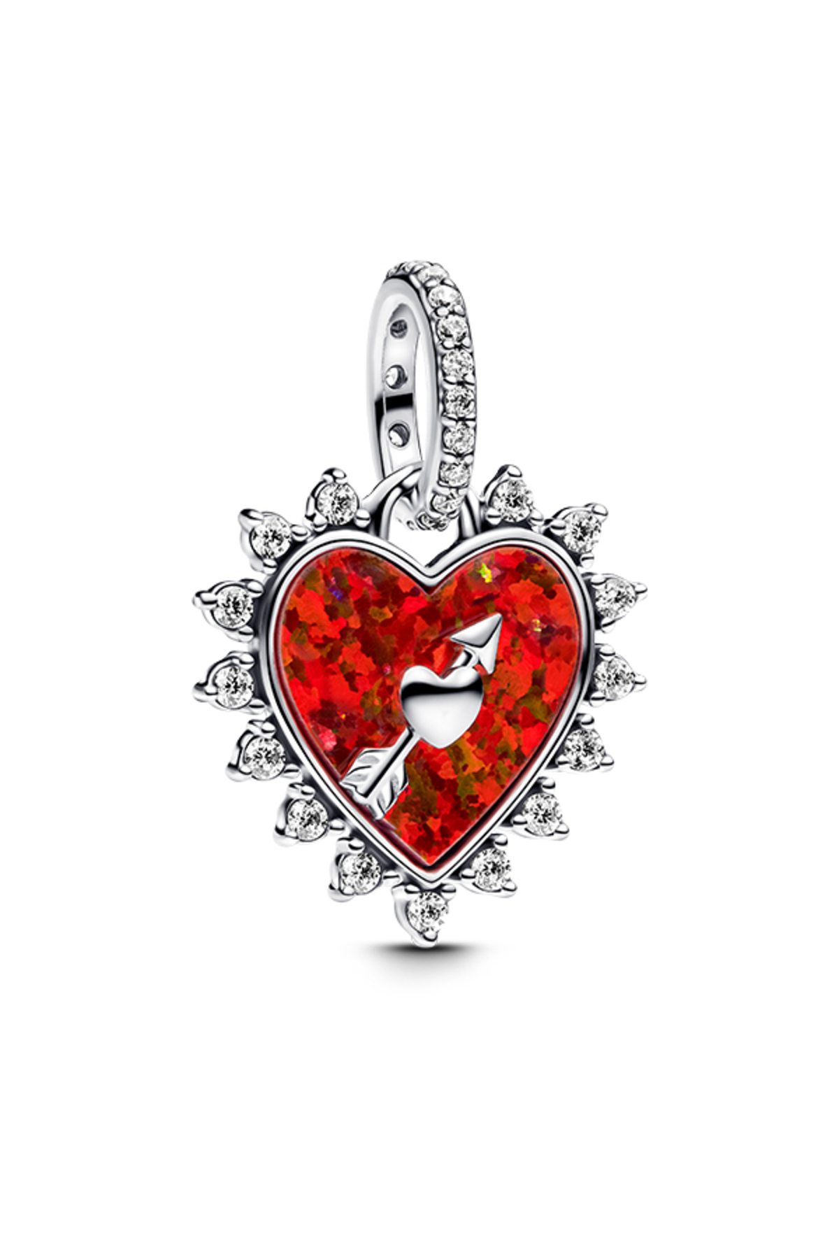 Rotating Arrow Heart Swinging Charm