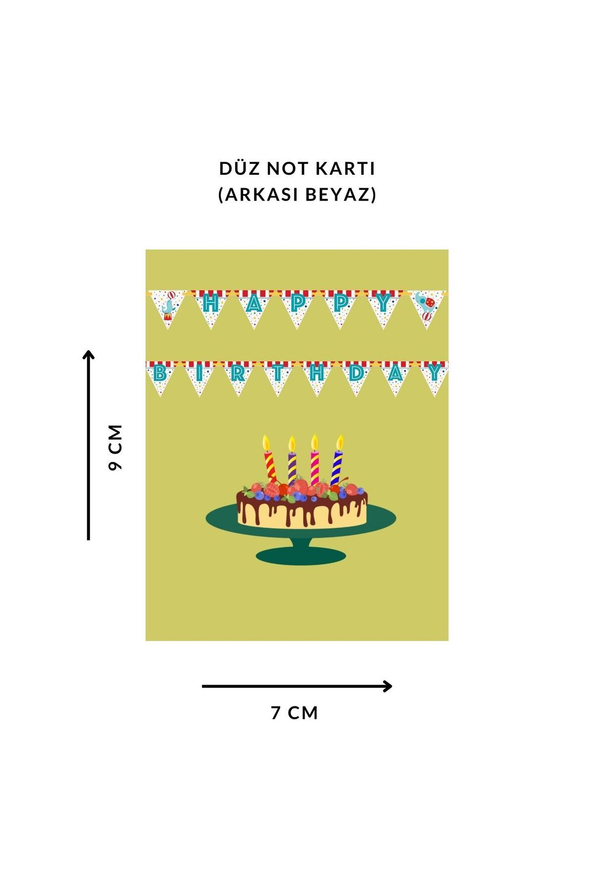 paperoosco HAPPY BIRTHDAY DÜZ NOT KART (20 ADET)