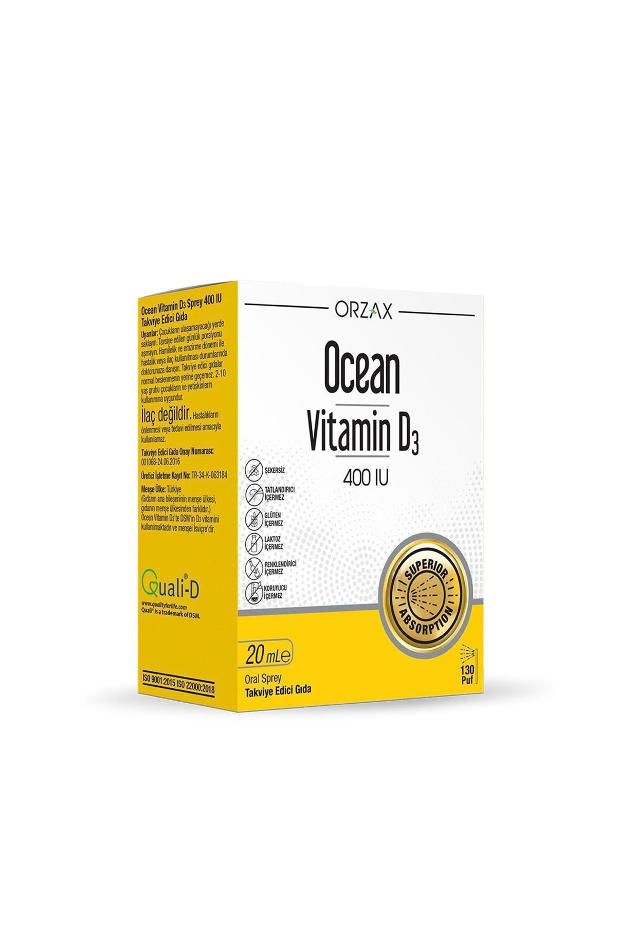 Orzax Ocean Orzax Vitamin D3 400ıu Sprey 20ml