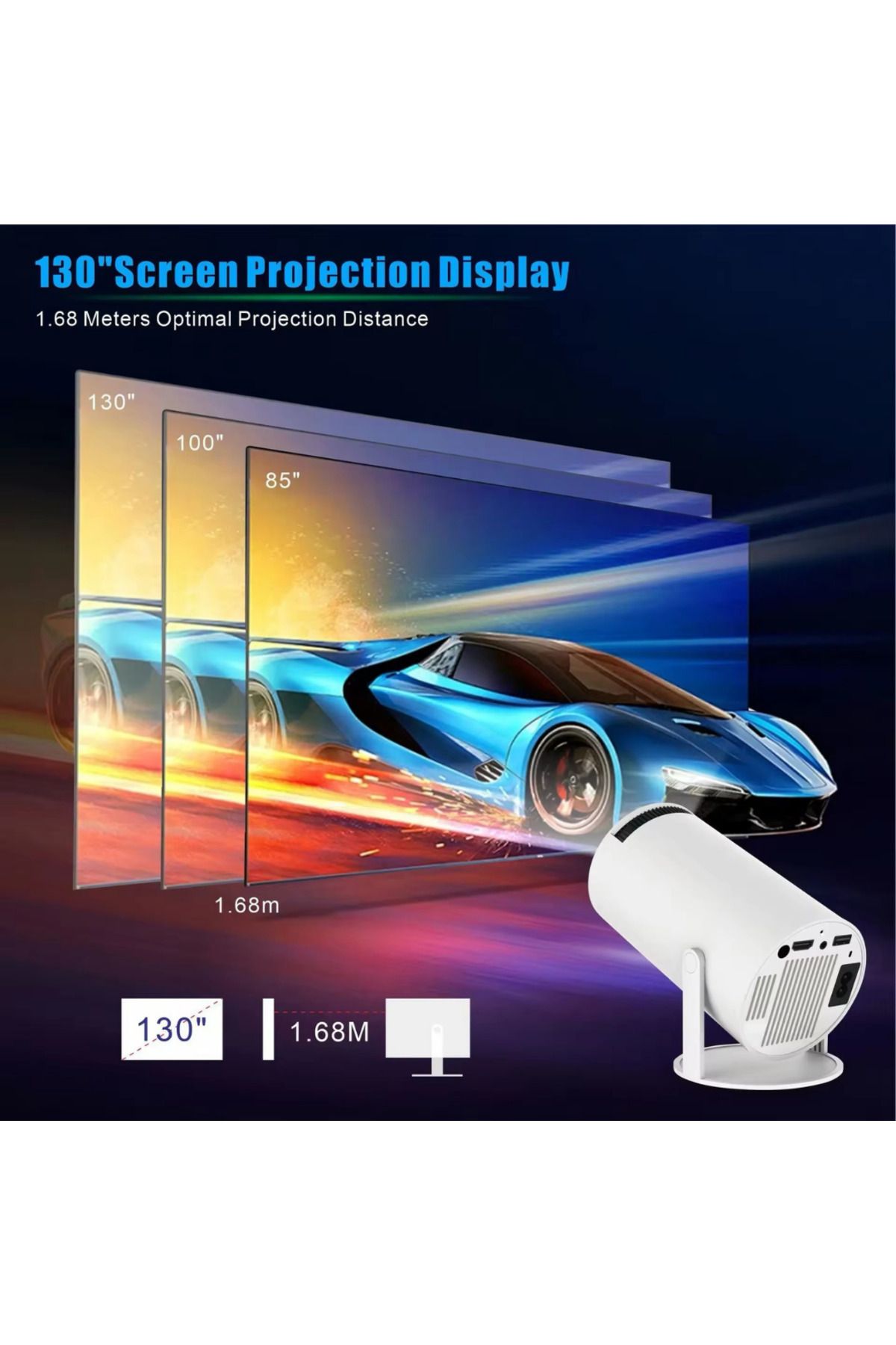 RAEES LOBO 2.4 Wireless Powered Projector + Game 2 in1 Professional Chip M300 MAX