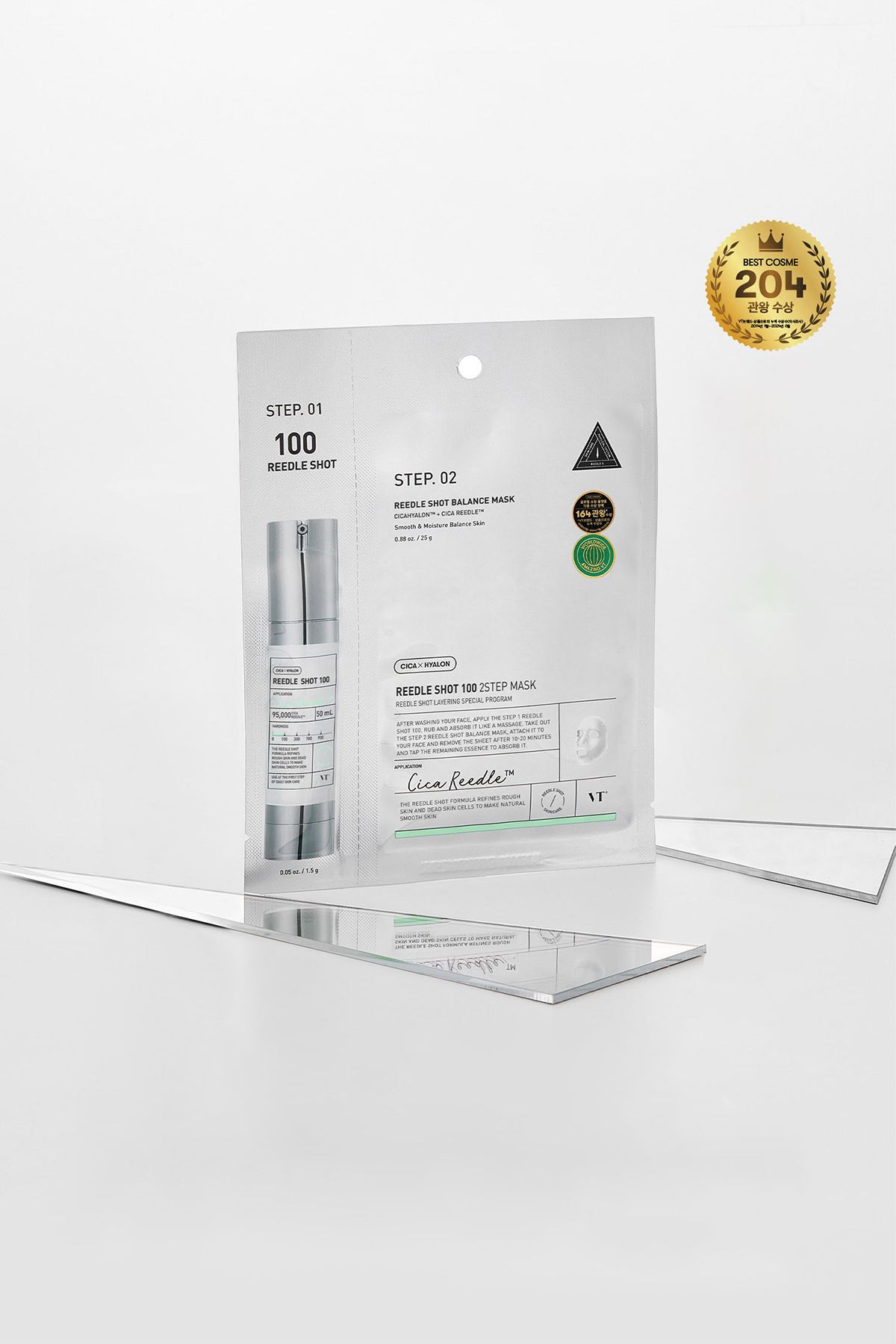 ماسک صورت VT REEDLE SHOT 100 تعادل 2 مرحله ای نگهداری قاشق فشرده VT COSMETICS