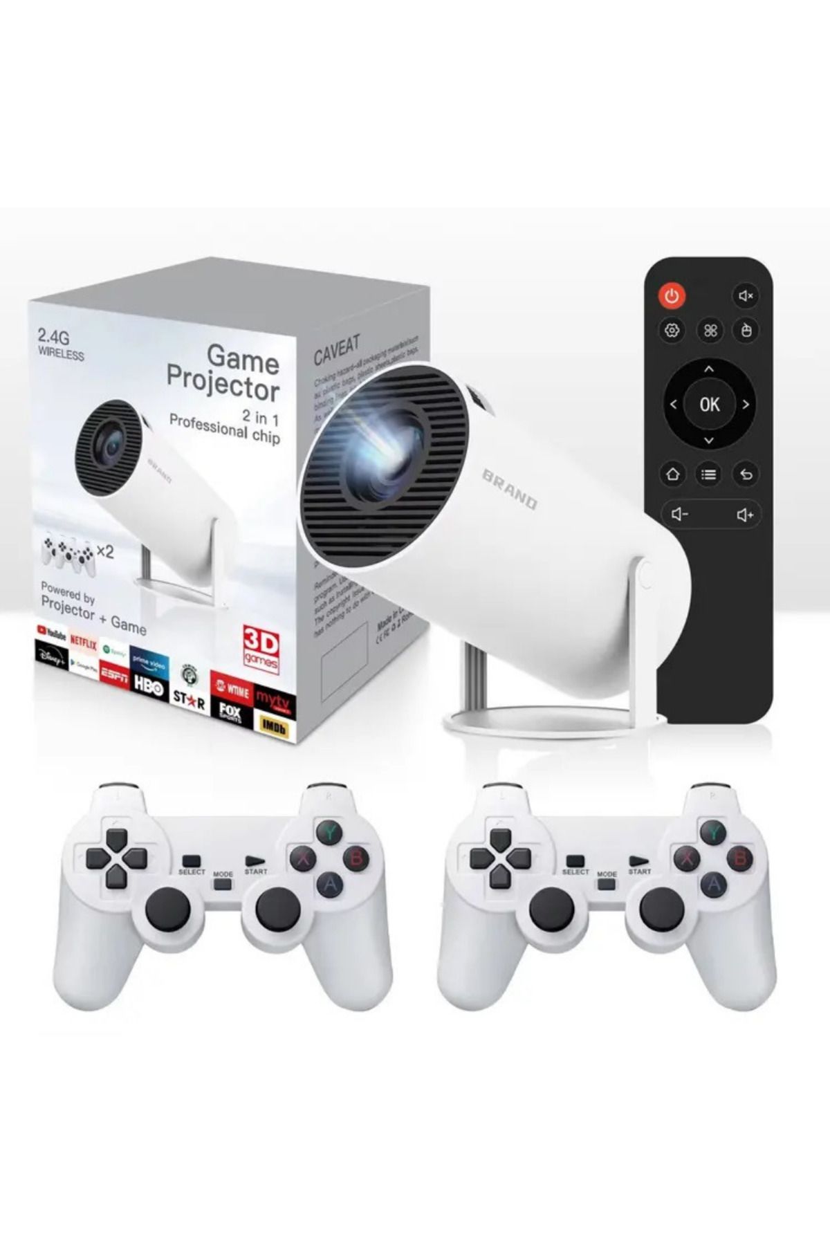Kensa 2.4 Wireless Powered Projector + Game 2 in1 Professional Chip M300 MAX