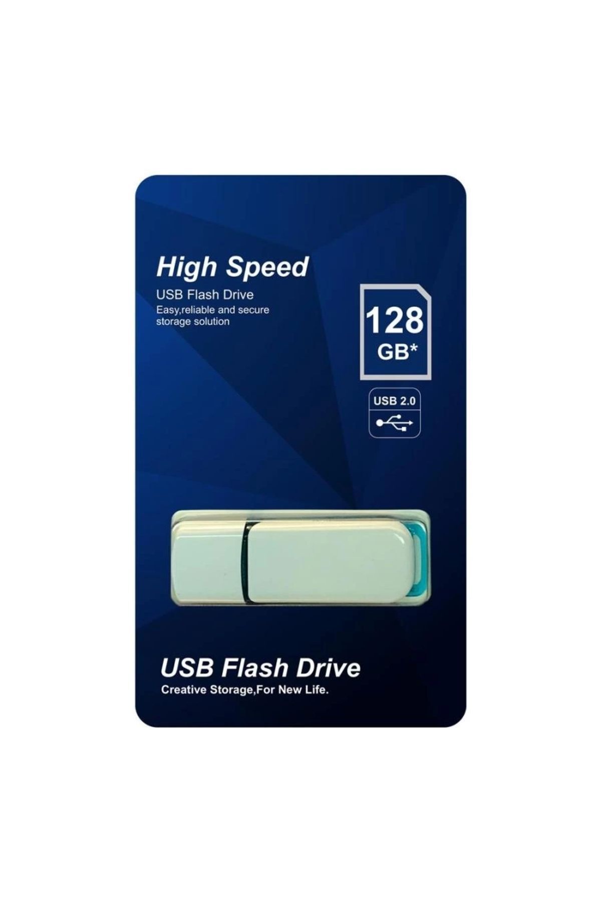 ELBA Flash Bellek 128 Gb Plastik Beyaz-Mavi 2.0 Usb