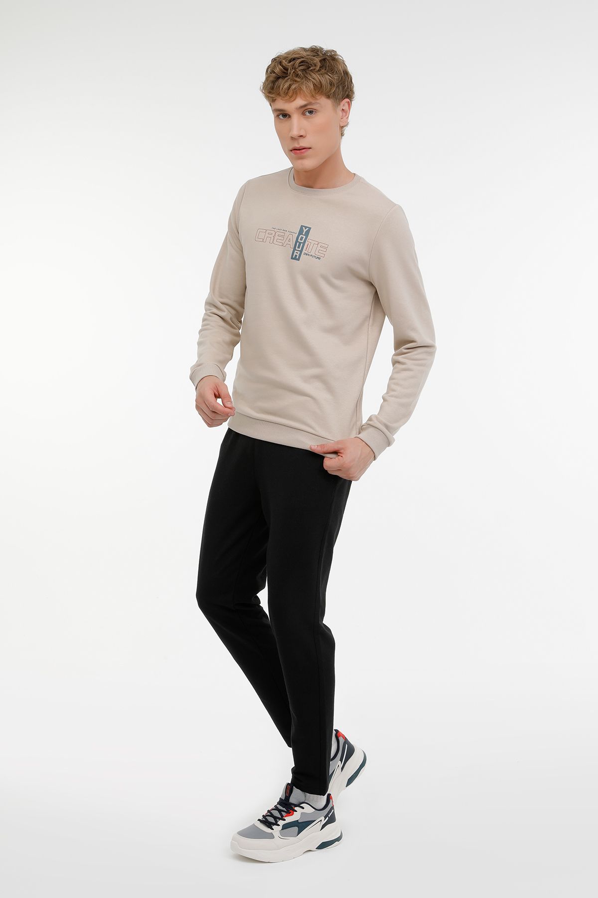 Kinetix-ME SHANE 16ED06 3PR Beiges Herren-Sweatshirt - Bequeme Passform 3