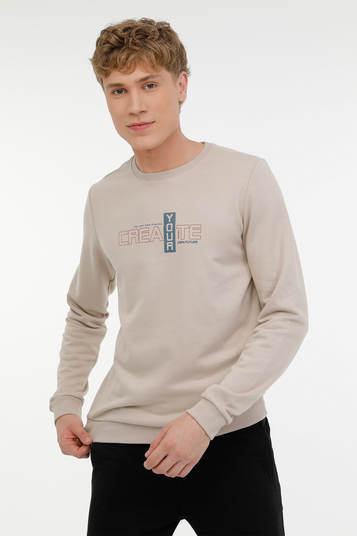 Kinetix-ME SHANE 16ED06 3PR Beiges Herren-Sweatshirt - Bequeme Passform 6