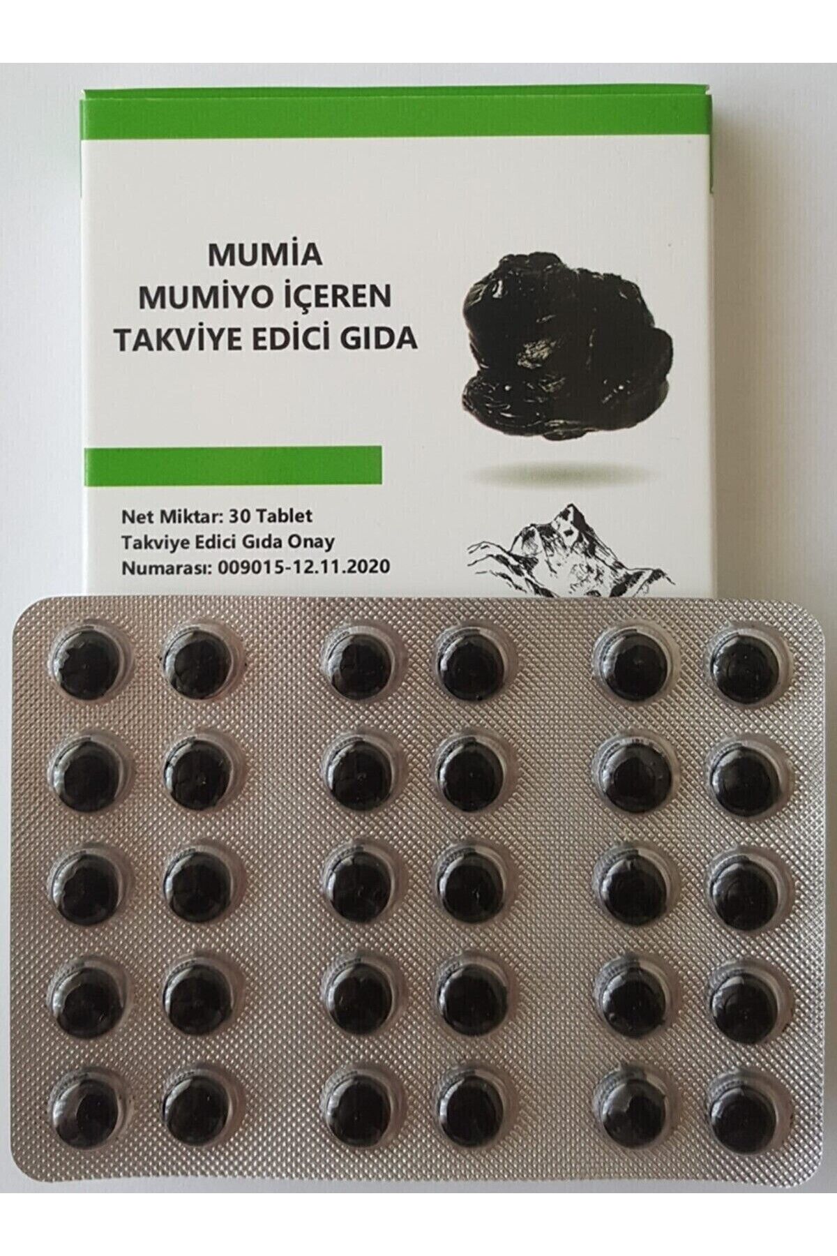 MUMİA MUMİYO İÇEREN TAKVİYE EDİCİ GIDA %100 Saf Mumiyo 30'lu Tablet Kırgızistan'dan Ithal Shilajit