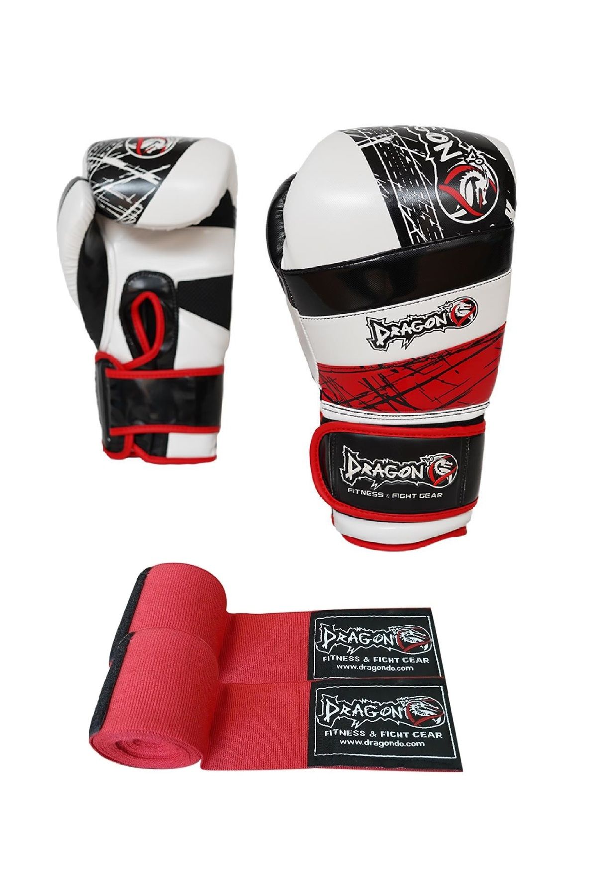 Dragondo Red Land Dayanıklı Ergonomik Performans Ürünü Muay Thai - Kick boks Eldiveni 2’li Set Giftoom Gloves