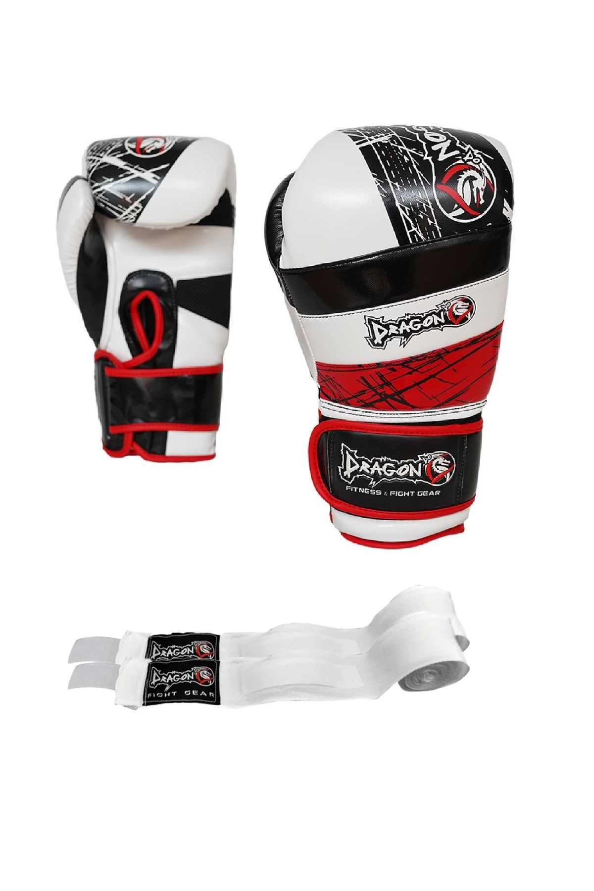 Dragondo 30027-P  RED LAND  Boks Eldiveni, Muay Thai Boxing Gloves Giftoom Kick Boks Eldiveni ve Bandaj set