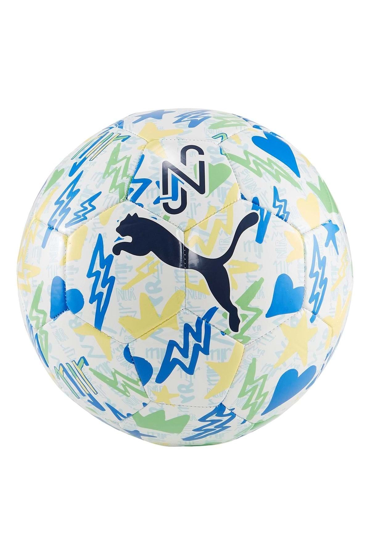 توپ فوتبال چند رنگ NEYMAR JR GRAPHIC BALL 084139 01 شماره 5 سفید اورجینال Puma