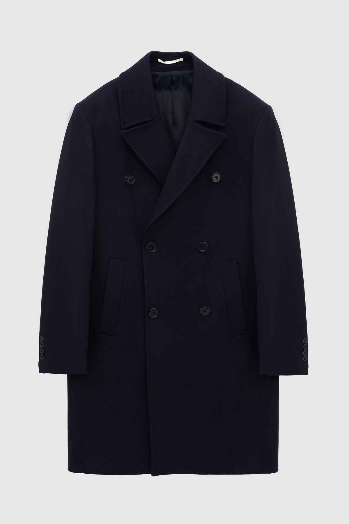 Damat Regular Fit Lacivert Kaşmir-Yün Karışımlı Palto görsel 8