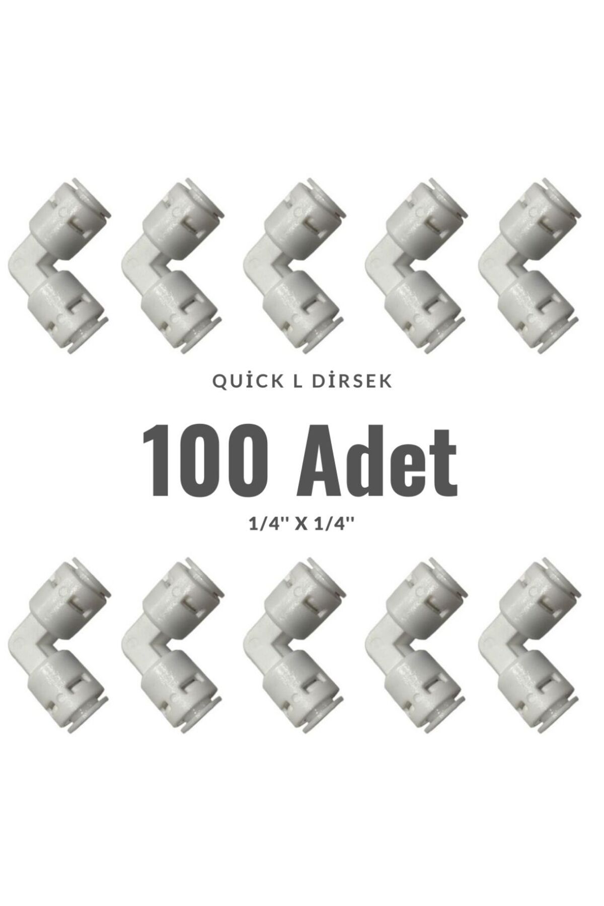 Veluda Su Arıtma Sistemleri Su Arıtma Cihazı Quick Dirsek L 1/4'' 100 Adet