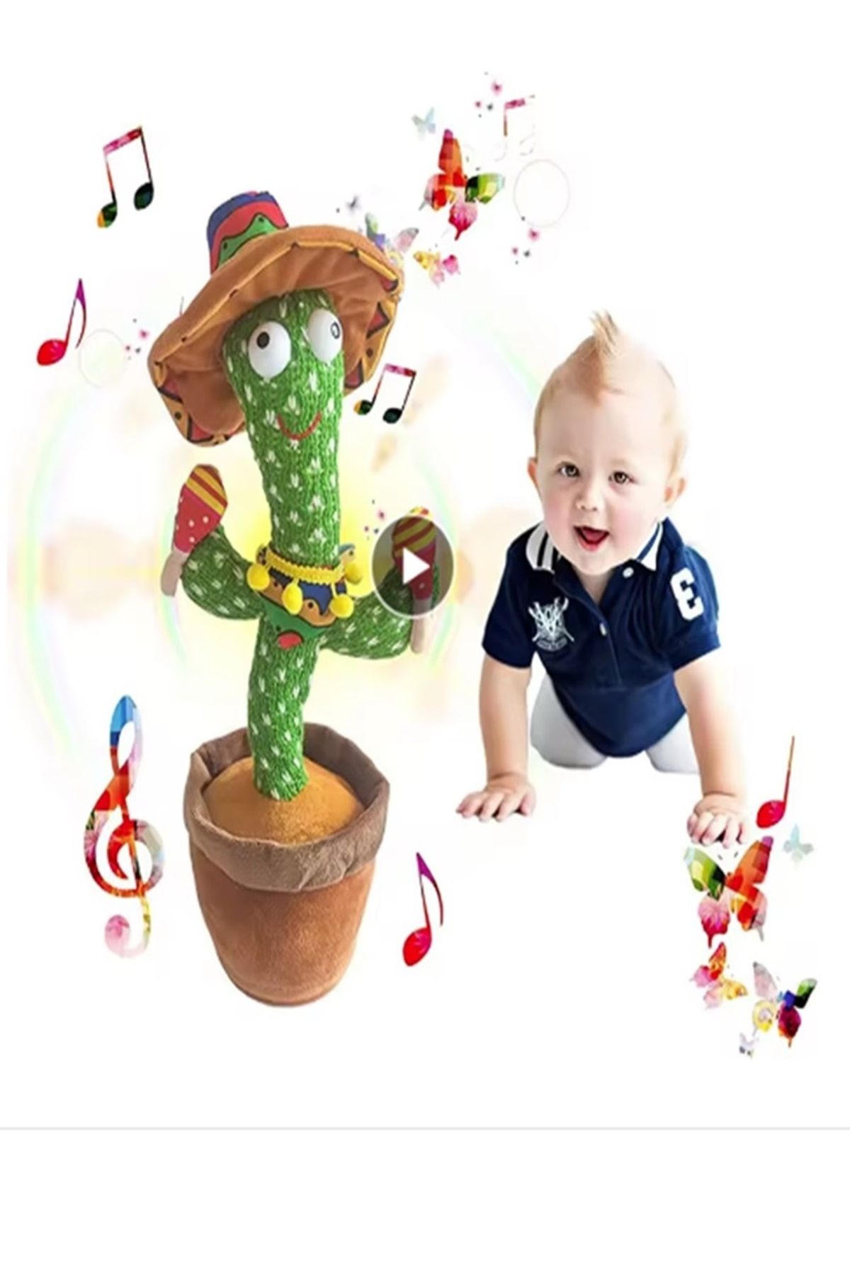 RGV-Talking Dancing, Music, Lighted Sound Repeated Potted Cactus Plush Toy 2