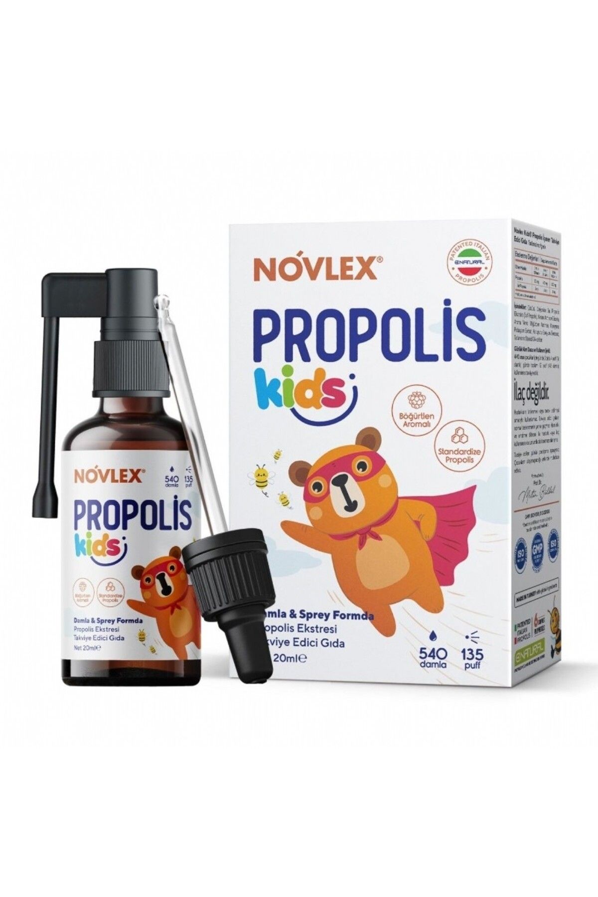 novlex PROPOLIS KIDS SPREY & DAMLA 20 ML (BÖĞÜRTLEN AROMALI)