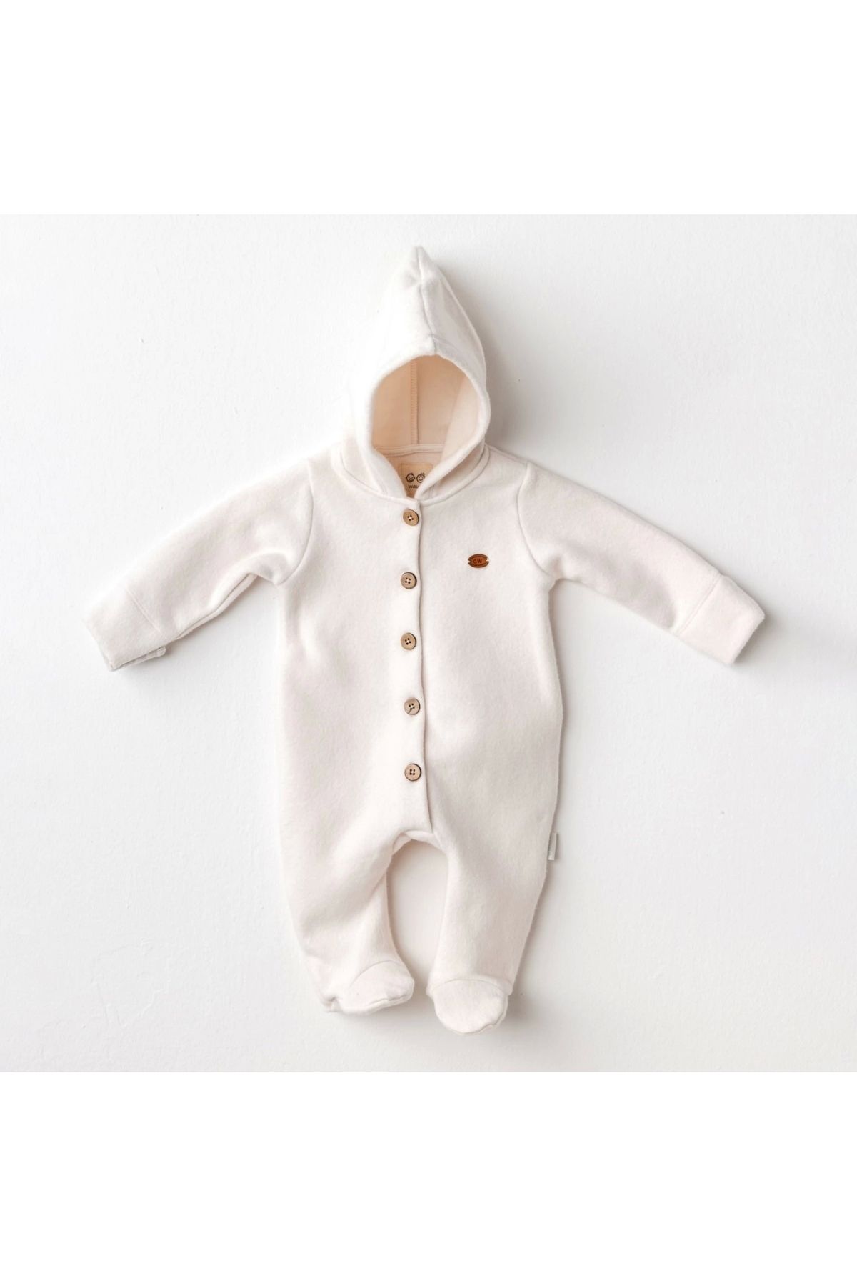 andywawa-Ac25153 Model Soft Baby Ecru Jumpsuit 1