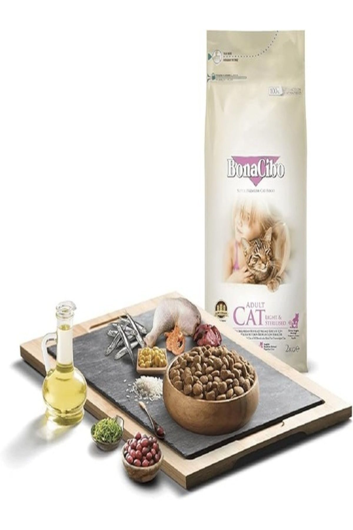 BonaCibo Adult Cat Light - Sterilised Kısırlaştırılmış Kediler için Yetişkin Kedi Maması 2 kg