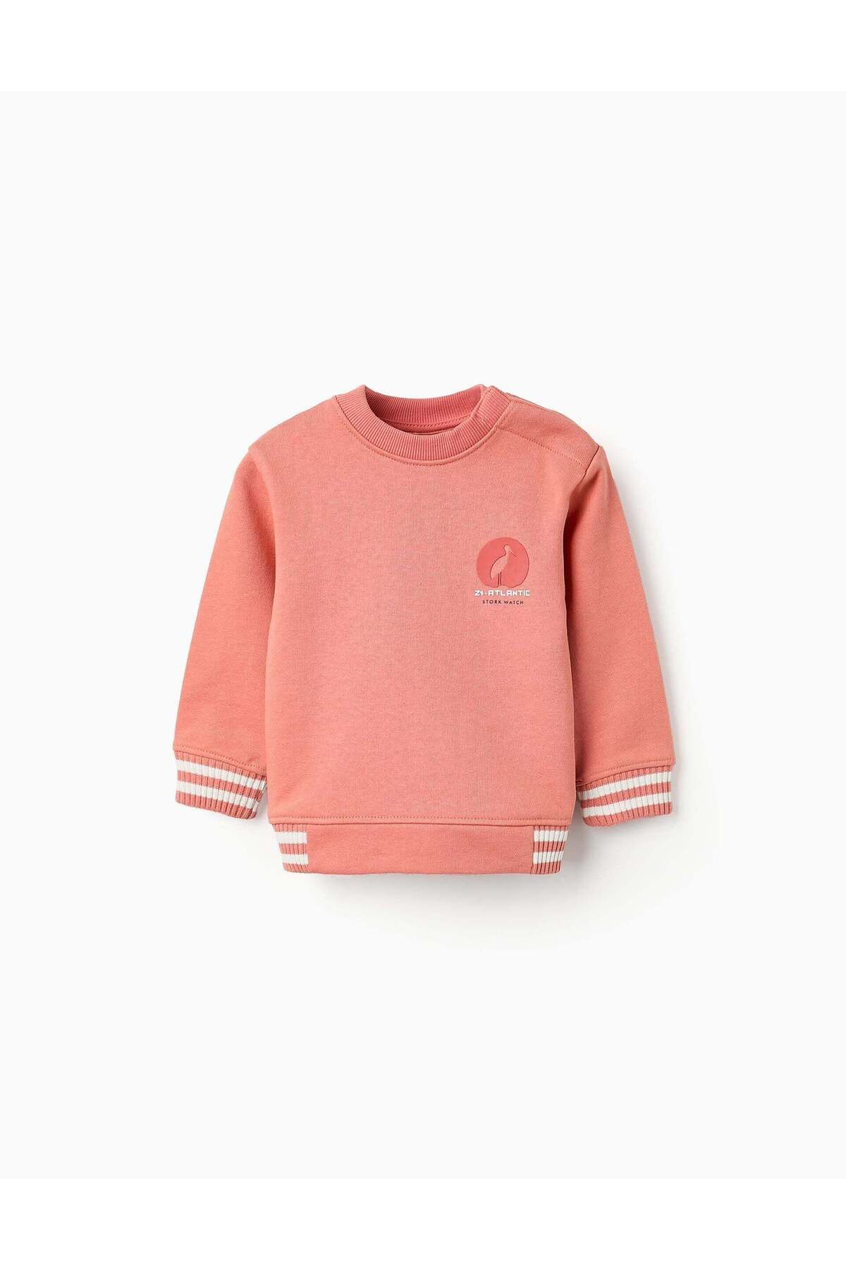 Ziddy-COTTON SWEATSHIRT FOR BABY BOYS 'STORK' ORANGE 1