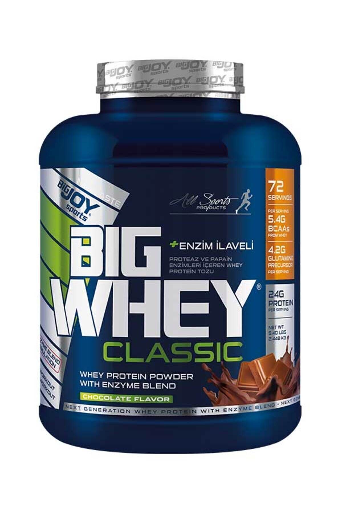 Bigjoy Sports Big Whey Classic Çikolata Aromalı Protein Tozu 72 Servis 2448 gr Sindirim Enzimi Ilaveli-5