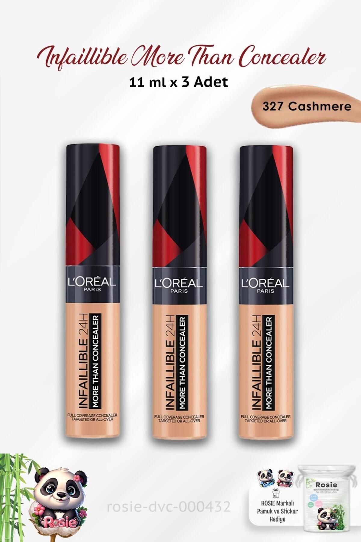 L'Oreal Paris 3 Adet Loreal Paris Infaillible More Than Concealer 327 Cashmere ve ROSIE