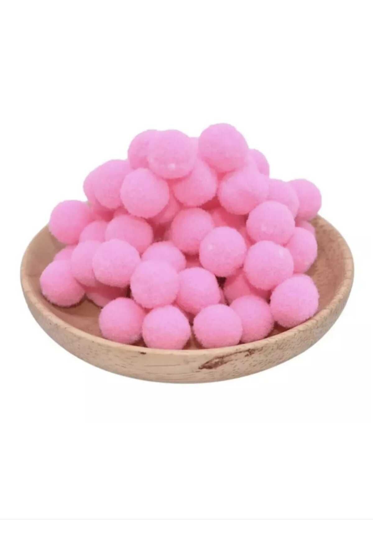 punicha Ponpon  Yumuşak Peluş  ŞEKER PEMBE 50 Adet 2CM