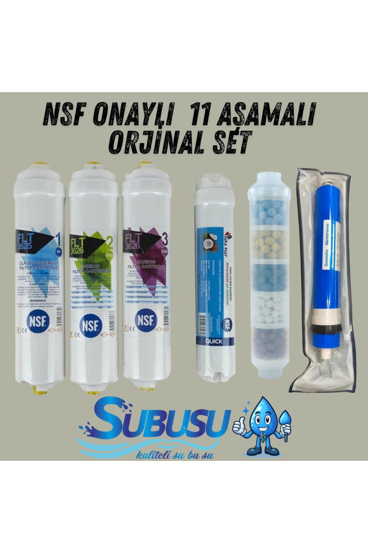 subusu pazarlama NSF ONAYLI 11 AŞAMALI TÜM  KAPALI KASALARA UYUMLU  ( İHLAS HYUNDAİ LG CHEM ORTİMAX ) FİLTRE