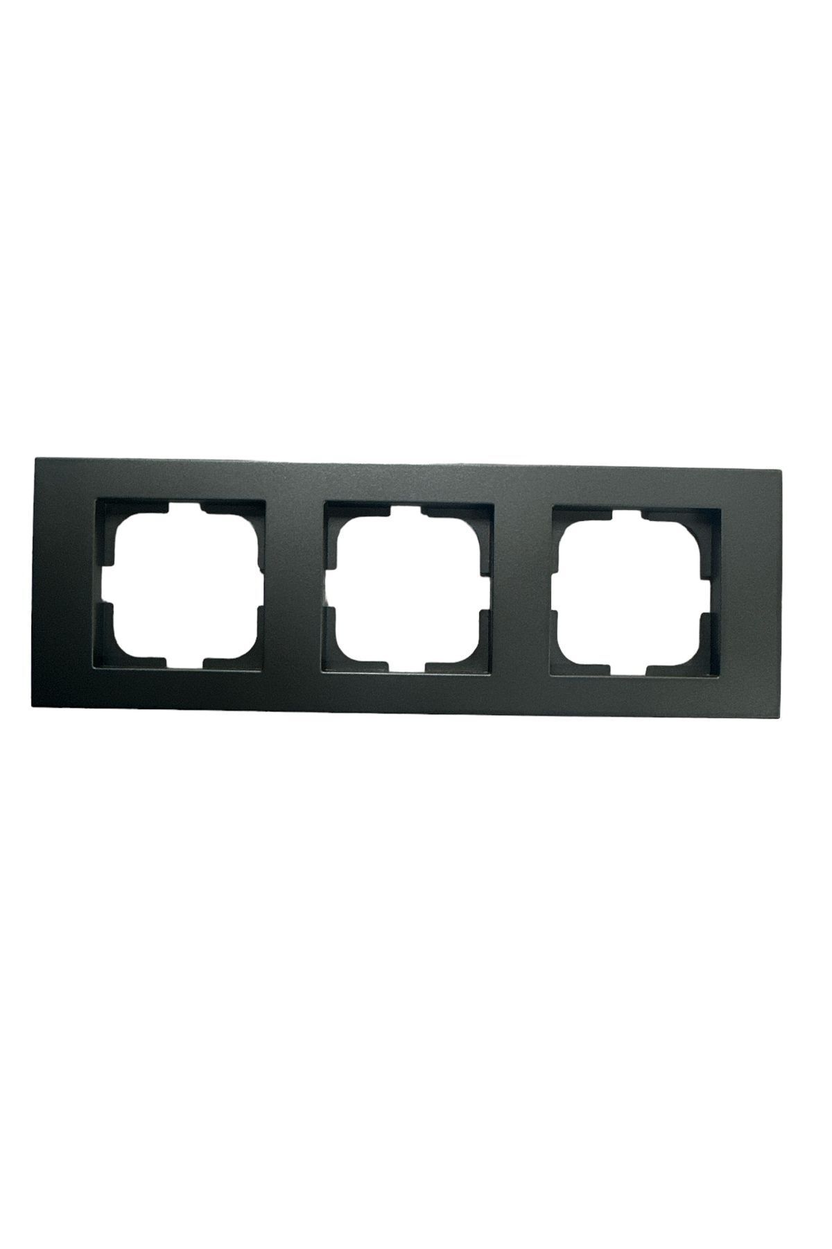 ga gözde aydınlatma-OVİVO GRANO SMOKED TRIPLE SET SOILED SOCKET+NUMERIS+TV SOCKET+TRIPLE FRAME 2