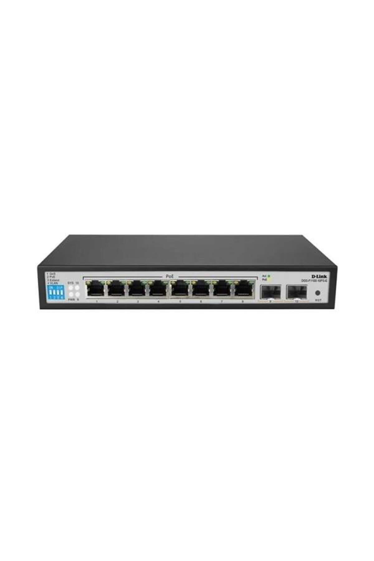 D-Link 10port 96w 8port PoE DGS-F1100-10PS-E/E GIGABIT 2X SFP Yönetilemez Switch