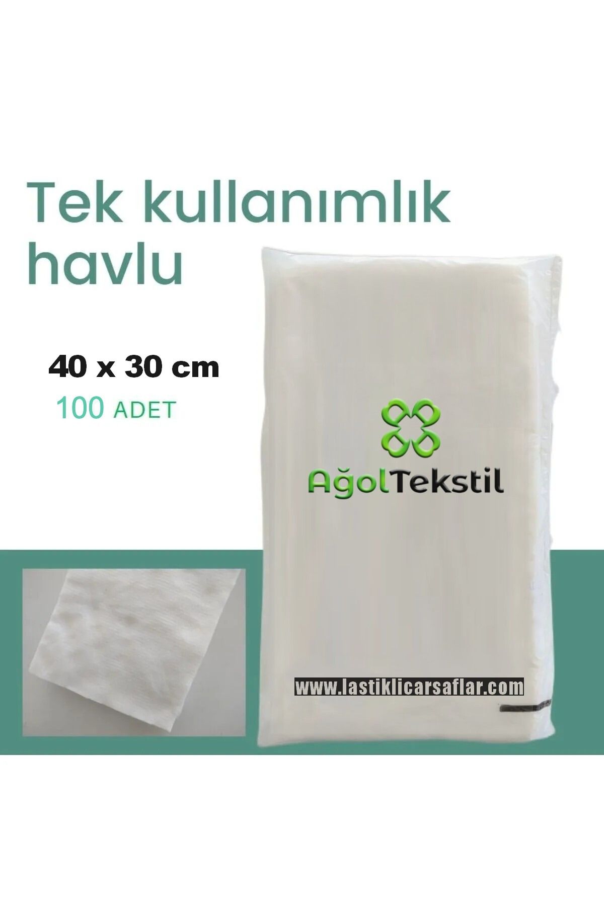 ağol tekstil Tek Kullanımlık Havlu 40 x 30 cm 100 Adet