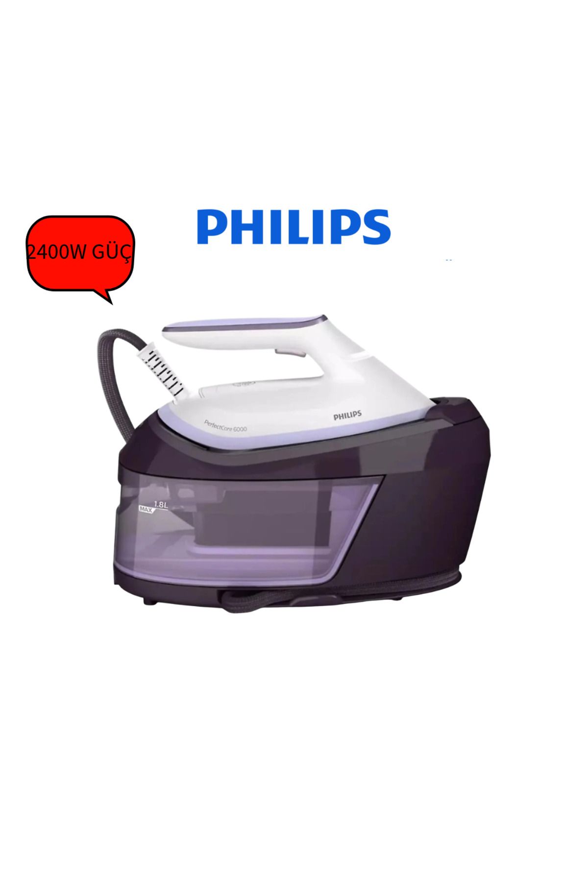 Philips Ütü 500g Şok Buhar, Sürekli Buhar  OptimalTEMP Teknolojisi, 1.8L Çıkarılabilir Su Haznesi