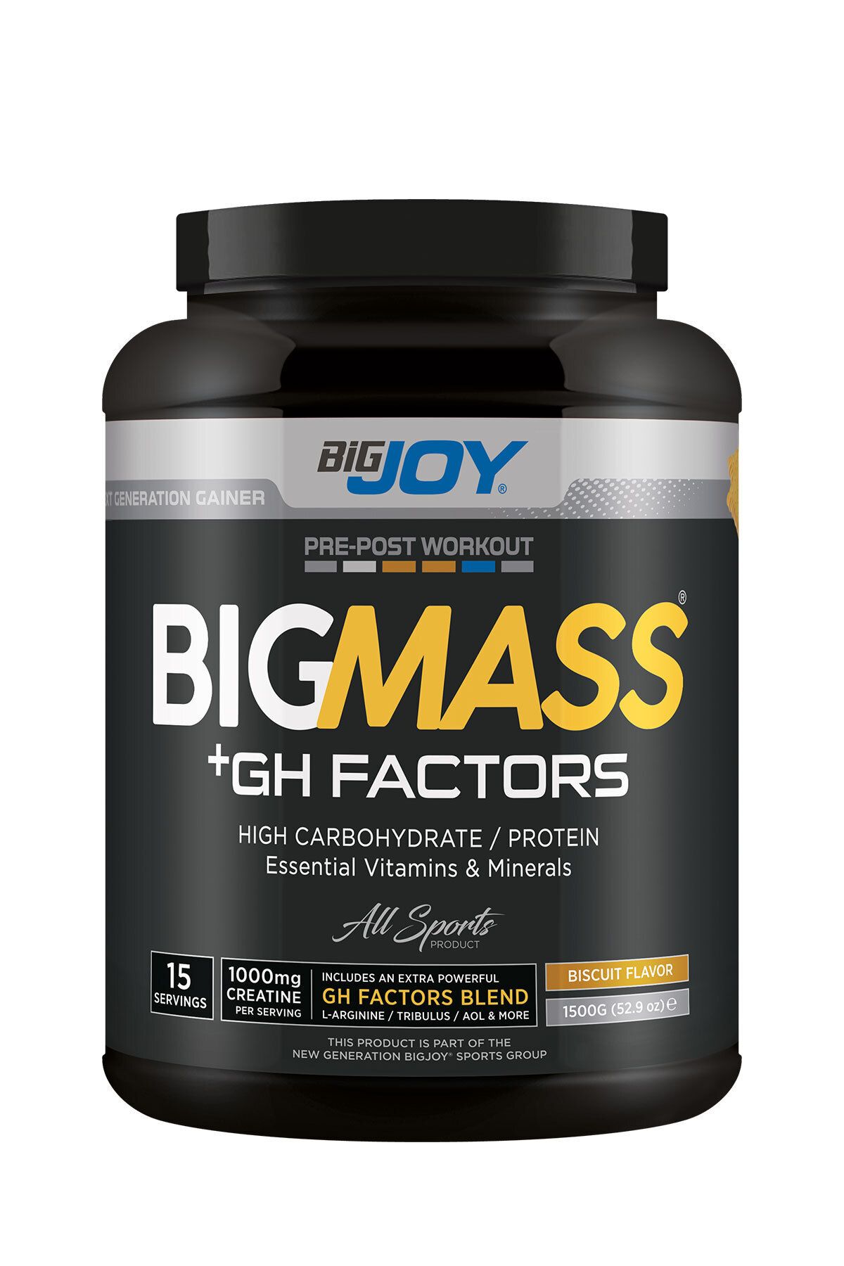 Bigjoy Sports Bisküvi Aromalı Big Mass Gainer Gh Factors 1500gr 15 Servis Karbonhidrat Tozu