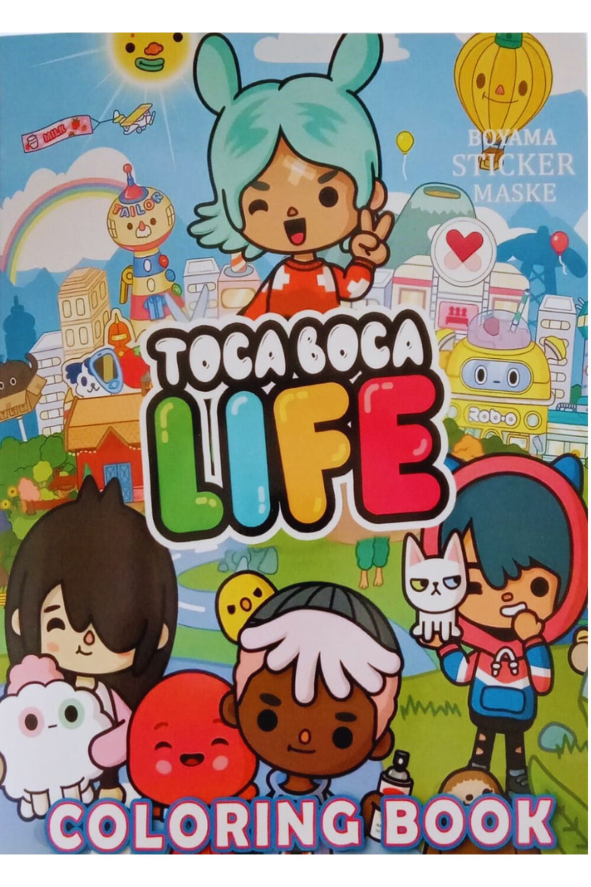 booddie Toca Boca Boyama Kitabı Stickerli Arka Kapak Kesilerek Maskeli Boyanacak Sayfa Sayısı 16