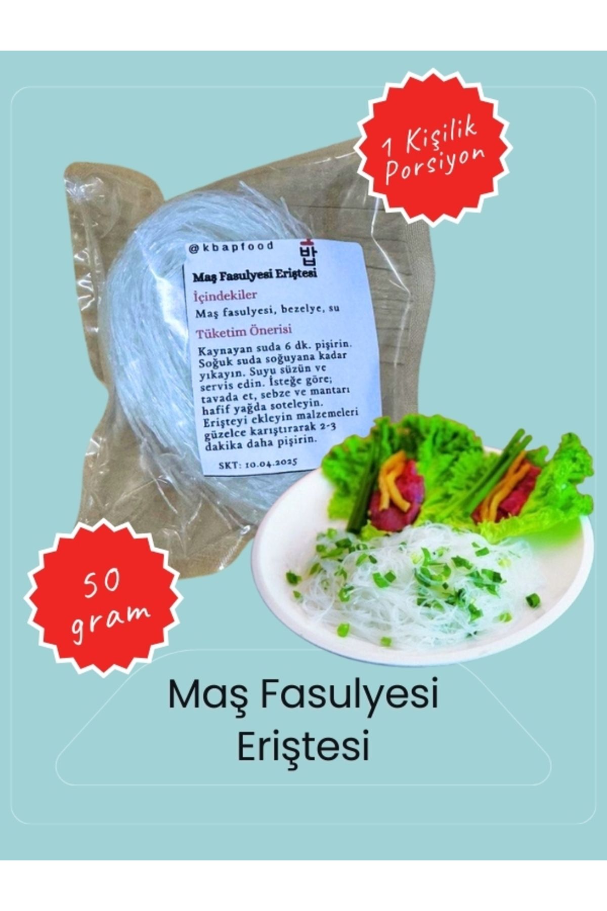 K Bap Food Maş Fasulyesi Eriştesi (50 gr)