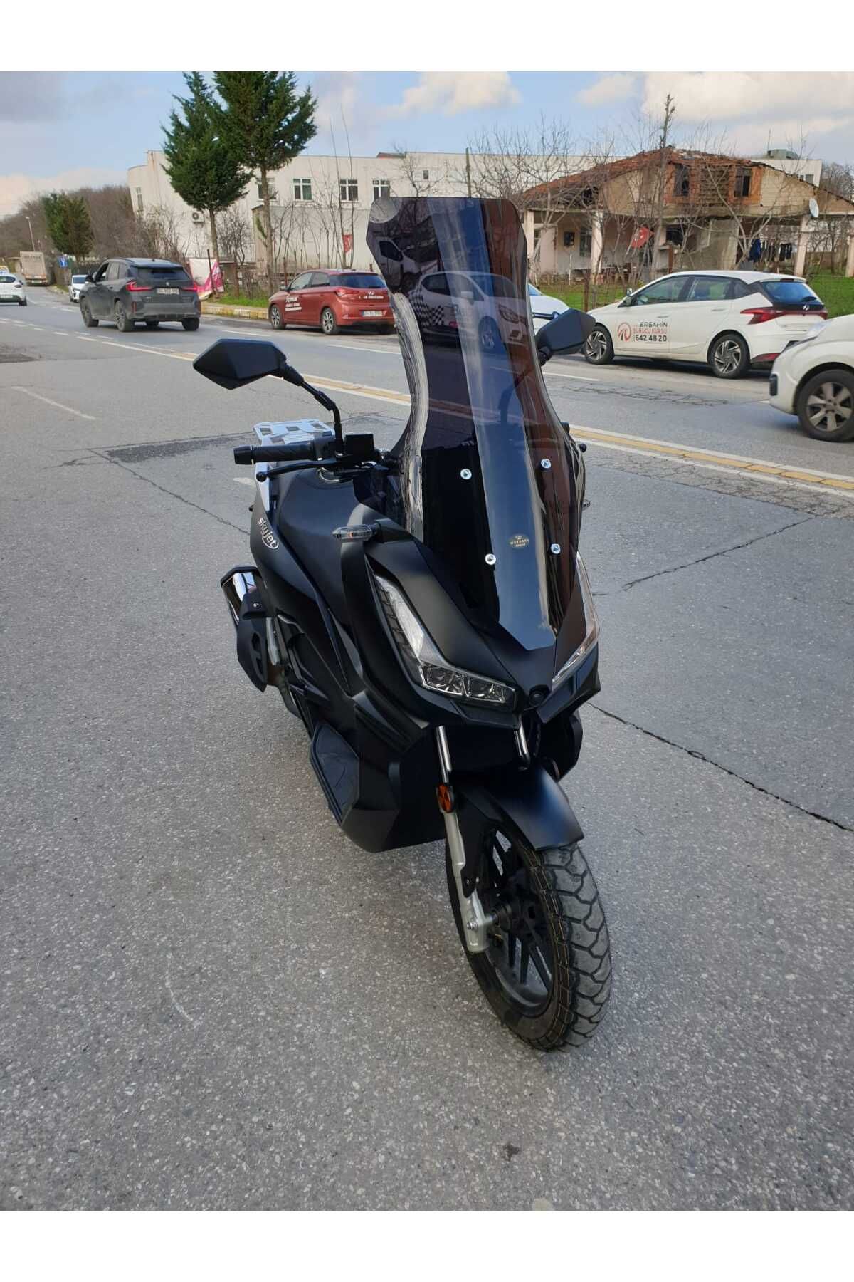 Skyjet Rivero 125 Siperlik Ön Cam 2025 Model 78cm Siyah Renkli 4mm UZUN CAM